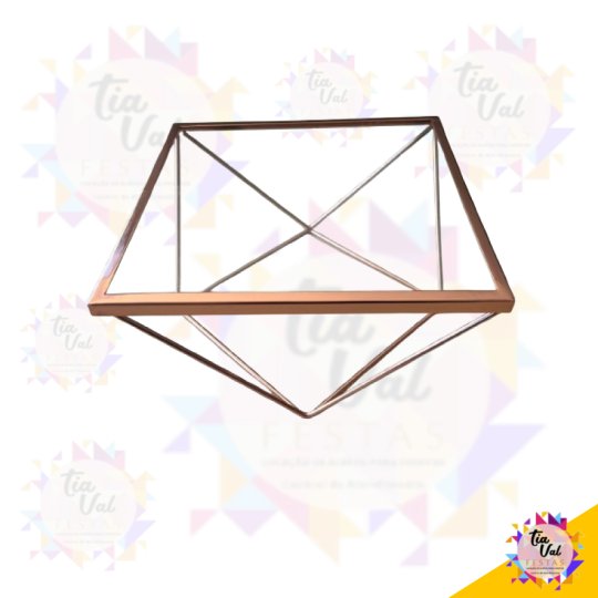 PORTA DOCES ROSE DIAMANTE QUADRADO MEDIO