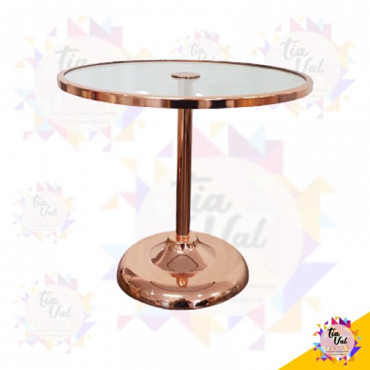 PORTA DOCES ROSE REDONDO BASE VIDRO MEDIA