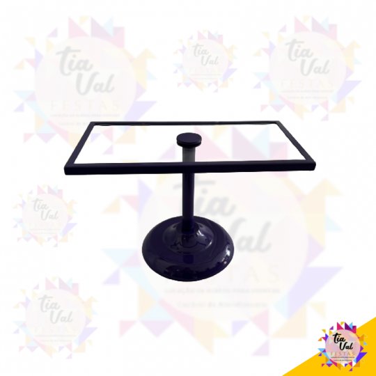 PORTA DOCES ROXO BASE VIDRO RETANGULAR GRANDE