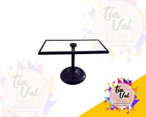 Foto de PORTA DOCES ROXO BASE VIDRO RETANGULAR GRANDE