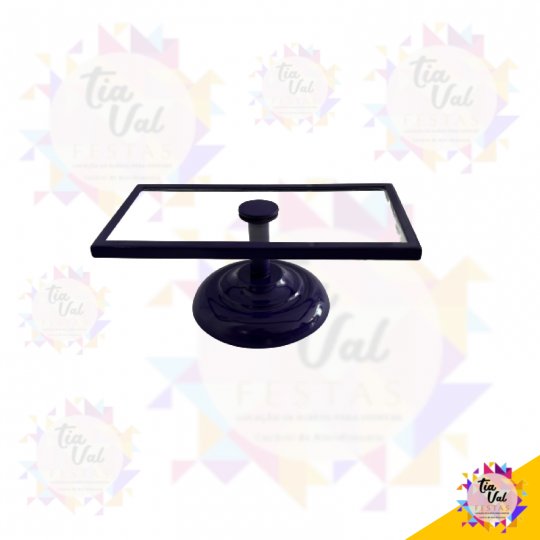 PORTA DOCES ROXO BASE VIDRO RETANGULAR MEDIA
