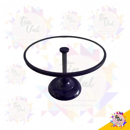PORTA DOCES ROXO REDONDO BASE VIDRO PEQUENO