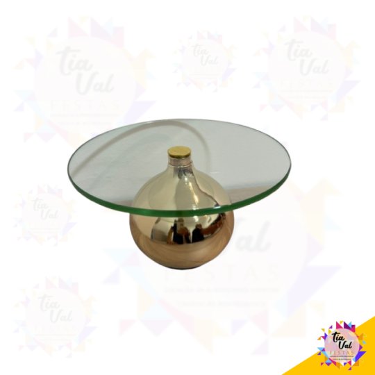 PORTA DOCES - VIDRO - DOURADO 