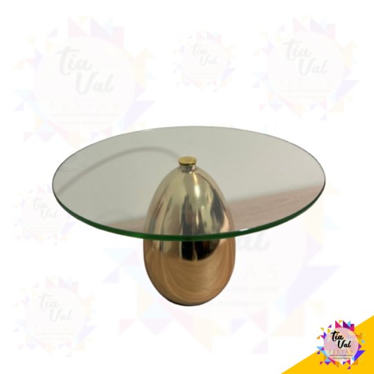 PORTA DOCES - VIDRO - DOURADO