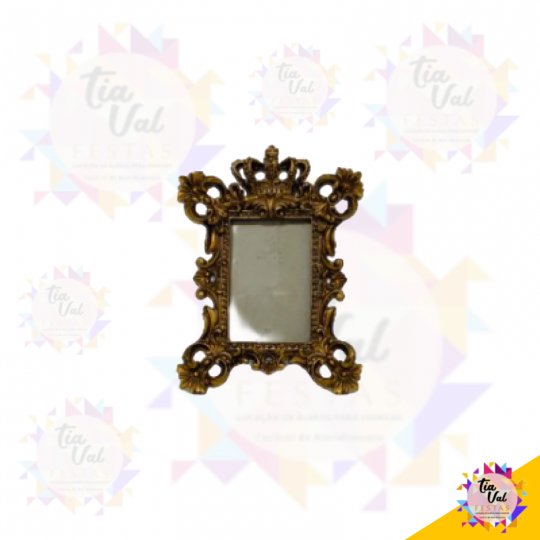 PORTA RETRATO DOURADO COROA 10X 15CM (RESINA)