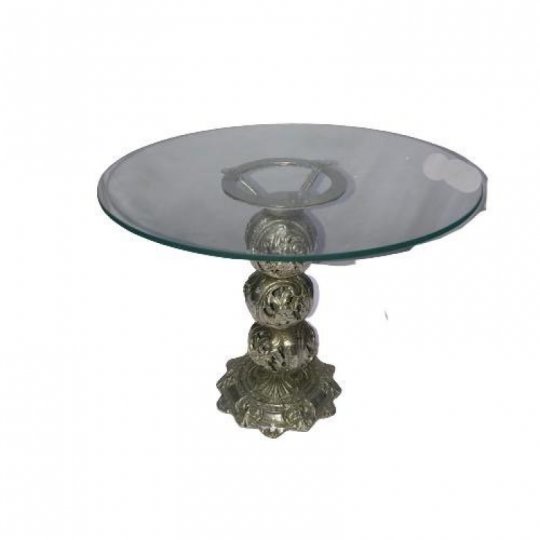 PRATA BASE P/ DOCES G (03 BOLAS) C/ VIDRO 40 CM