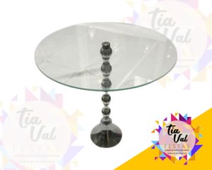 Foto de Prata Base p/ doces G (05 bolas) c/ vidro de 30 cm