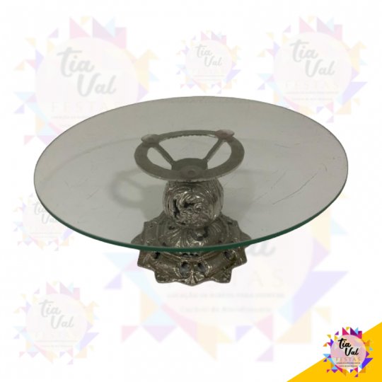PRATA BASE P/ DOCES P (01 BOLA) C/ VIDRO DE 40 CM