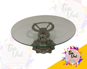 Foto de PRATA BASE P/ DOCES P (01 BOLA) C/ VIDRO DE 40 CM