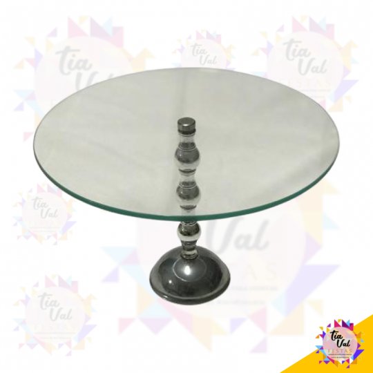 PRATA BASE P/ DOCES P (03 BOLAS) C/ VIDRO DE 30 CM