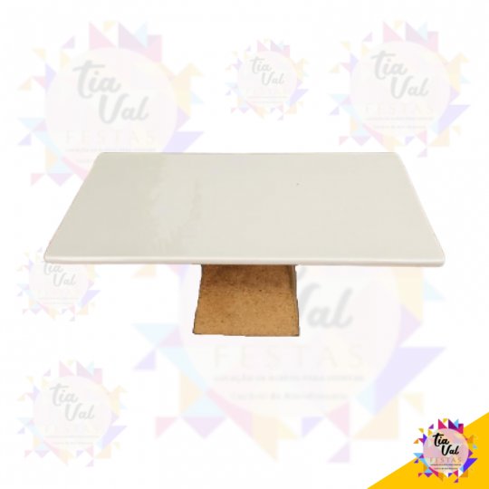 BANDEJA BRANCA RETANGULAR C/ PE CORTIÇA