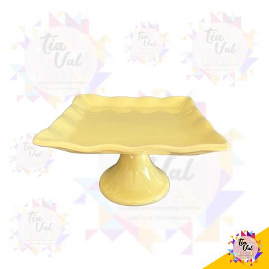 PRATO QUADRADO BABADO AMARELO 20 X 20  