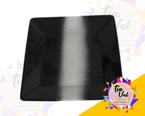 Foto de PRATO QUADRADO PRETO C/ BRANCO