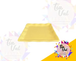 Foto de PRATO QUADRADO BABADO AMARELO BEBÊ 20 X 20