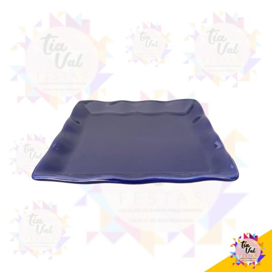 PRATO QUADRADO BABADO AZUL 20 X 20