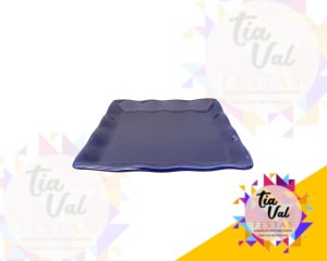 Foto de PRATO QUADRADO BABADO AZUL 20 X 20