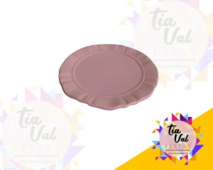 Foto de PRATO REDONDO BABADO ROSA