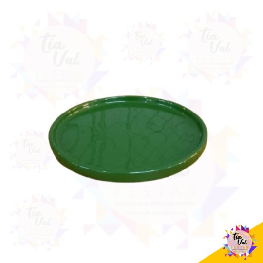 PRATO REDONDO C/ BORDA VERDE BANDEIRA 20 CM