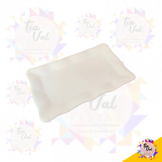 PRATO RETANGULAR BABADO BRANCO