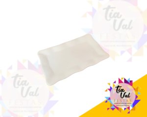 Foto de PRATO RETANGULAR BABADO BRANCO