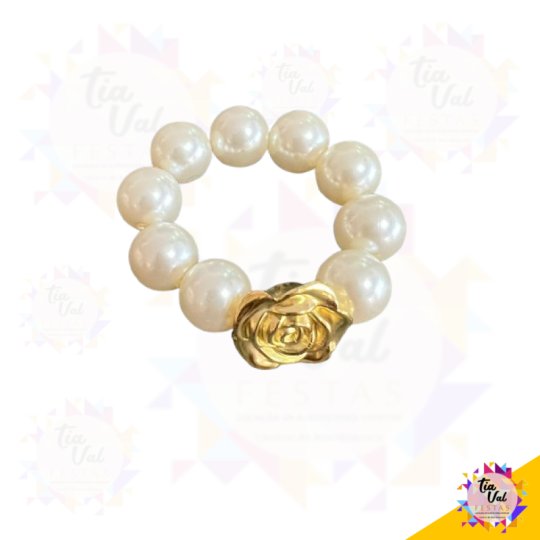PRENDEDOR P/ GUARDANAPO - FLOR DOURADO***