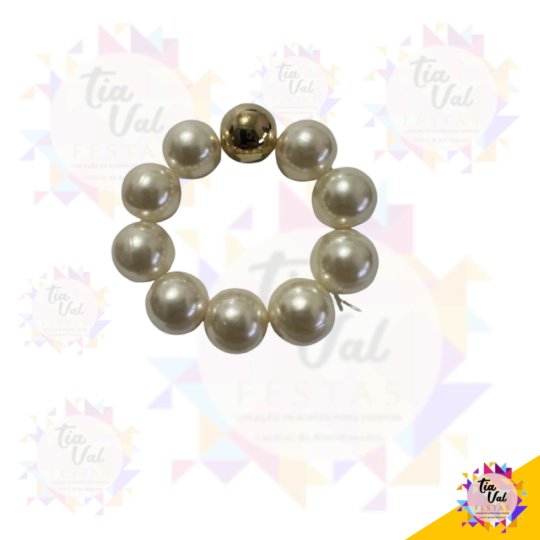 PRENDEDOR PARA GUARDANAPO PEROLA COM PRATA G