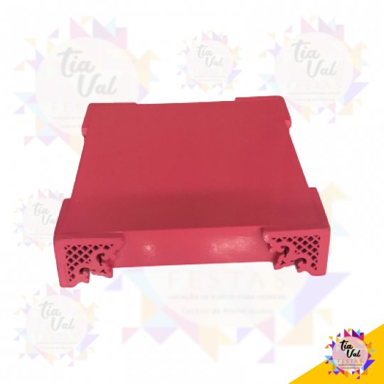 BANDEJA QUADRADA - PINK - 20 X 20 - MDF