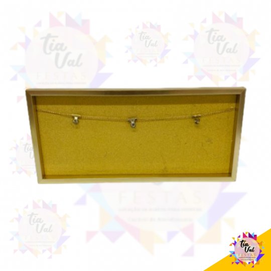 QUADRO DOURADO RETANGULAR COM VARAL