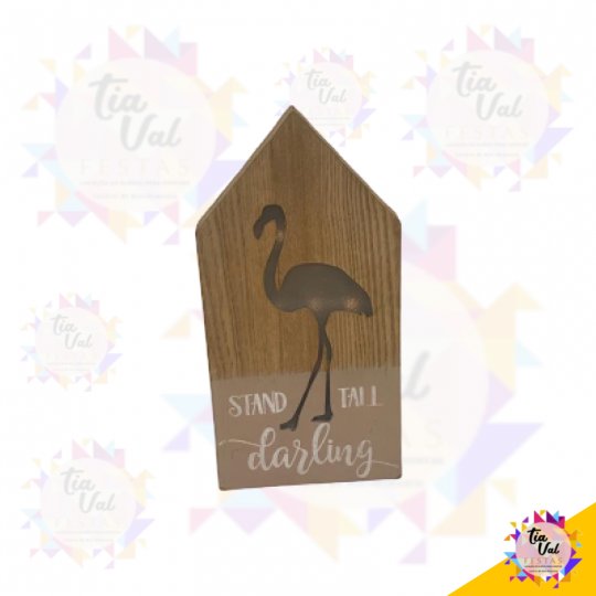 QUADRO FLAMINGO STAND TALL ILUMINADO (CASINHA)