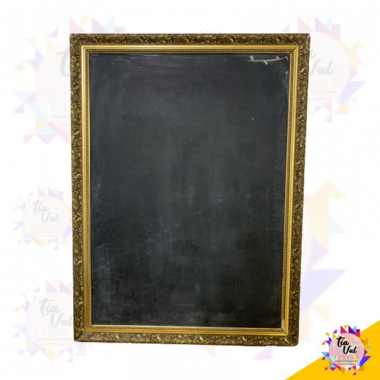 QUADRO PRETO LOUSA COM BORDA DOURADA