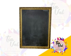 Foto de QUADRO PRETO LOUSA COM BORDA DOURADA