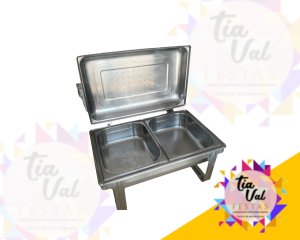 Foto de RECHAUD RETANGULAR - TAMPA C/ FURINHOS-  02 OPÇOES- BRINOX