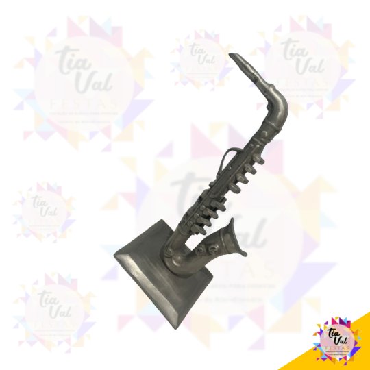 SAXOFONE RETRO - MUSICA - ALUMINIO  16 X 38 CM