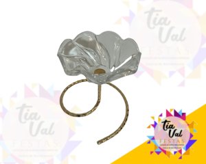 Foto de SUPORTE  - VIDRO - DOURADO - FLOR
