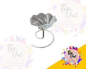 Foto de SUPORTE  - VIDRO - PRATA - FLOR