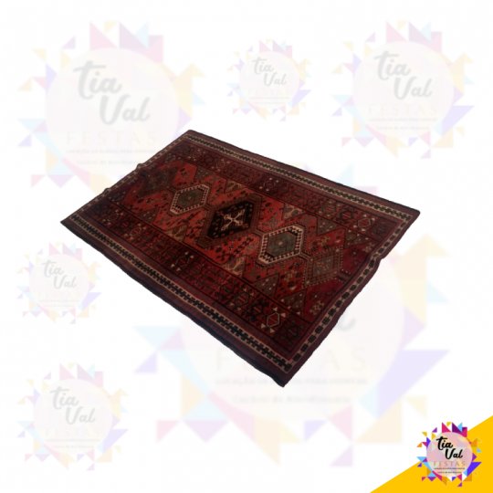 TAPETE VERMELHO COM PRETO 1,80 X 2,58