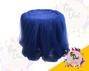 Foto de TOALHA DE TULE REDONDA AZUL ROYAL*