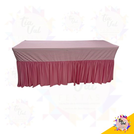 TOALHA FRANZIDA - LISTA ROSA - 1,80M X 0,74 CM