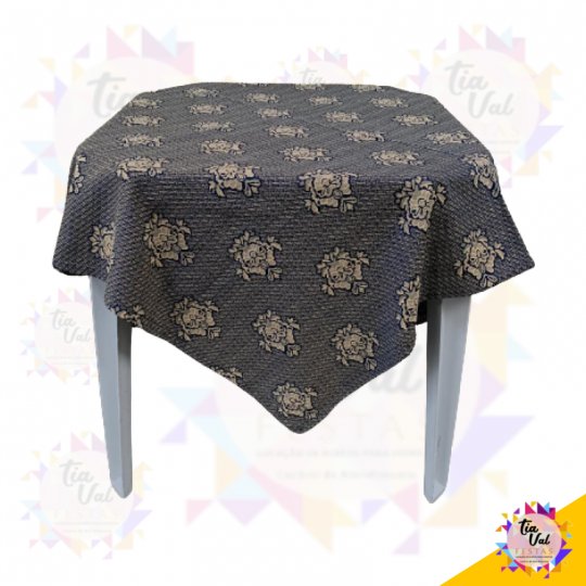 TOALHA QUADRADA 1,25M AZUL C/FLOR AZUL GROSSA