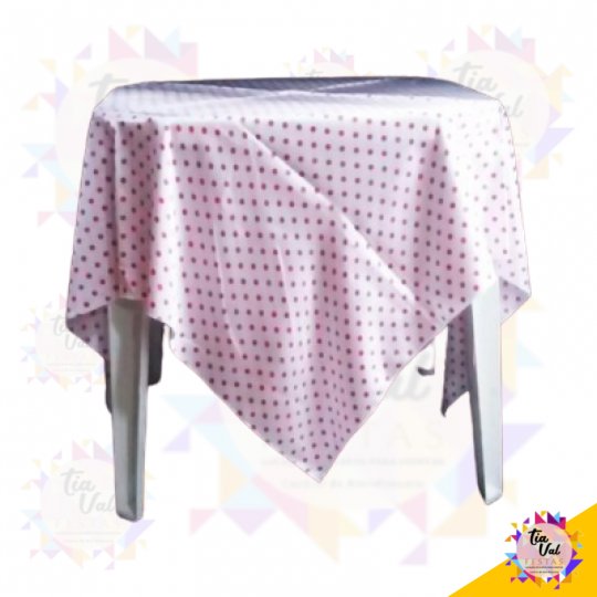 TOALHA QUADRADA BRANCA POA ROSA