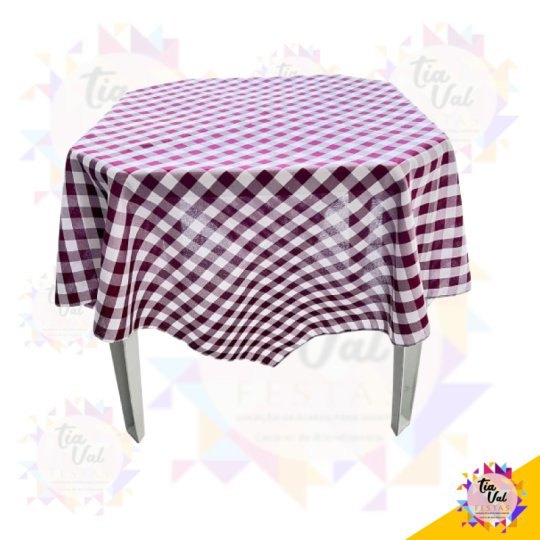 TOALHA QUADRADA 1,50M X 1,5M XADREZ VINHO