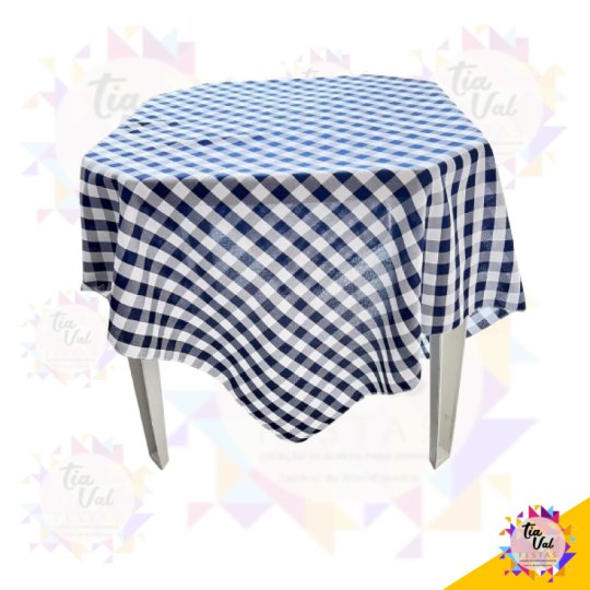 TOALHA QUADRADA 1,50M XADREZ AZUL MARINHO