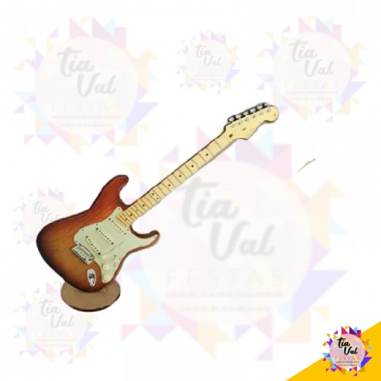 GUITARRA MARROM COM BEGE - MDF - MUSICA