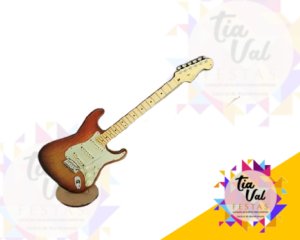 Foto de GUITARRA MARROM COM BEGE - MDF - MUSICA