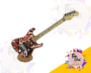 Foto de GUITARRA VERMELHA COM PRETO RAJADA - MDF - MUSICA