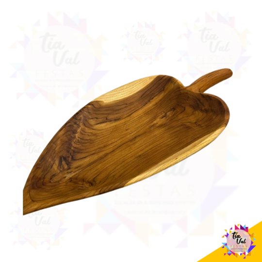 TRAVESSA DE MADEIRA - FOLHA- 30 X 50CM - RUSTICA