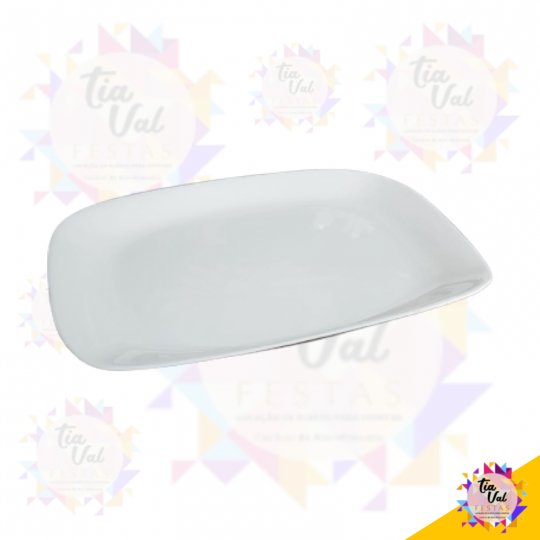 TRAVESSA PORCELANA BRANCA RETANGULAR PARMA