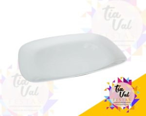Foto de TRAVESSA PORCELANA BRANCA RETANGULAR  PARMA
