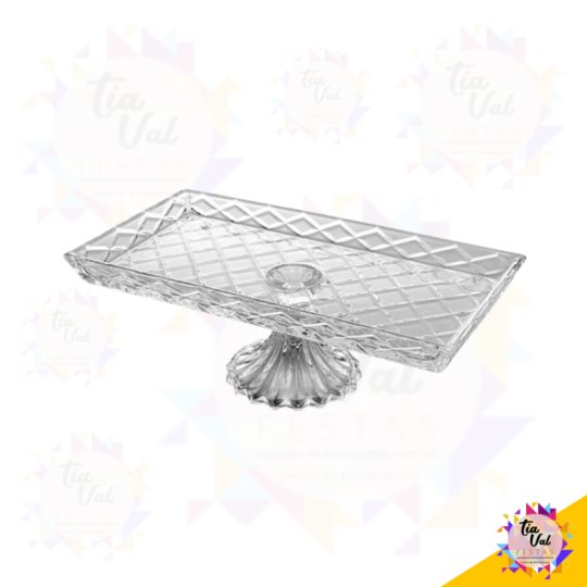 TRAVESSA VIDRO RETANGULAR COM PE 14 X 29 
