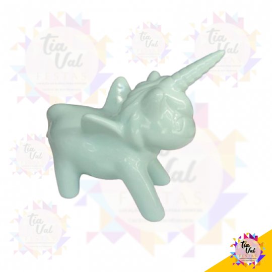 UNICORNIO AZUL BEBE DE PORCELANA